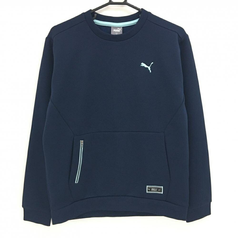 【超美品】プーマ トレーナー ネイビー 後ビックプリント メンズ M ゴルフウェア 2023年モデル PUMA