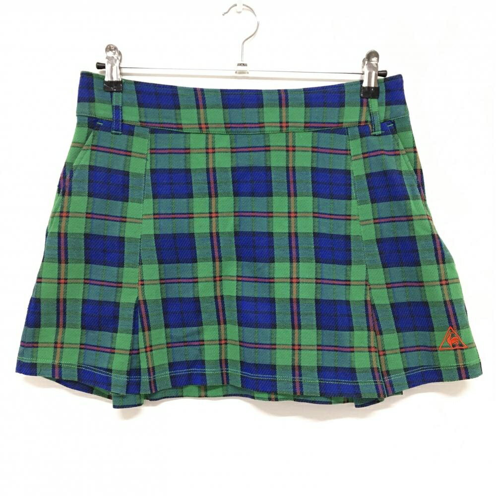 ルコックゴルフ スカート グリーン×ネイビー チェック レディース 11 ゴルフウェア le coq sportif