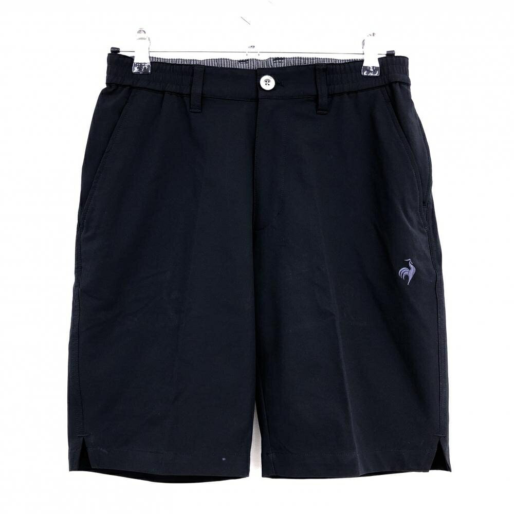 ルコック ハーフパンツ 黒 ロゴグレー ウエストゴム メンズ M ゴルフウェア 2024年モデル le coq sportif
