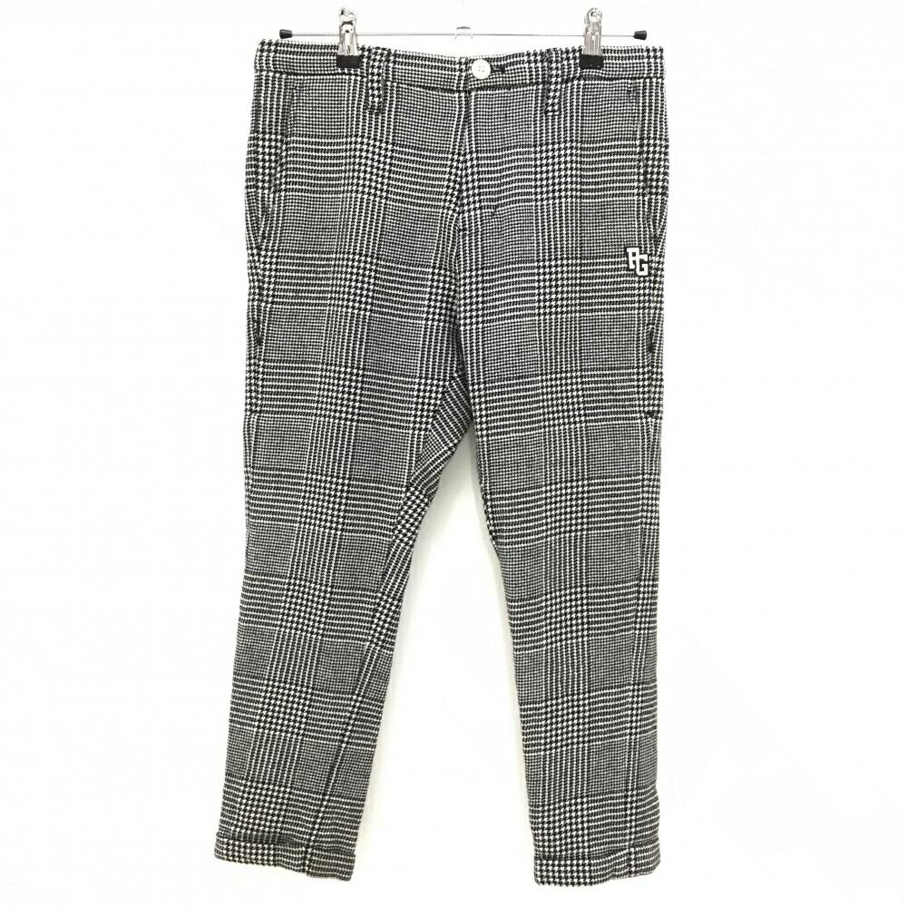【美品】パーリーゲイツ 半端丈パンツ 黒×白 千鳥格子 ウール混 レディース 0(S) ゴルフウェア PEARLY ..