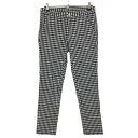 【美品】ジャックバニー パンツ 黒×白 チェック メンズ 4(M) ゴルフウェア Jack Bunny