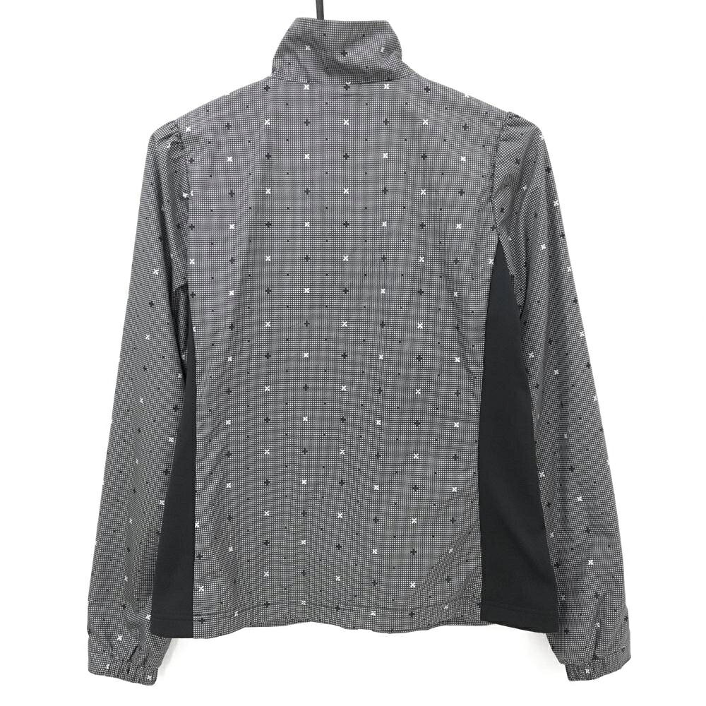 プーマ― ジャケット 黒×白 一部チェック 裏微起毛 裏地メッシュ レディース M ゴルフウェア PUMA