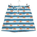 ジャックバニー スカート ライトブルー×白 ボーダー カニ柄 メッシュ調生地 レディース 2(L) ゴルフウェア 2023年モデル Jack Bunny