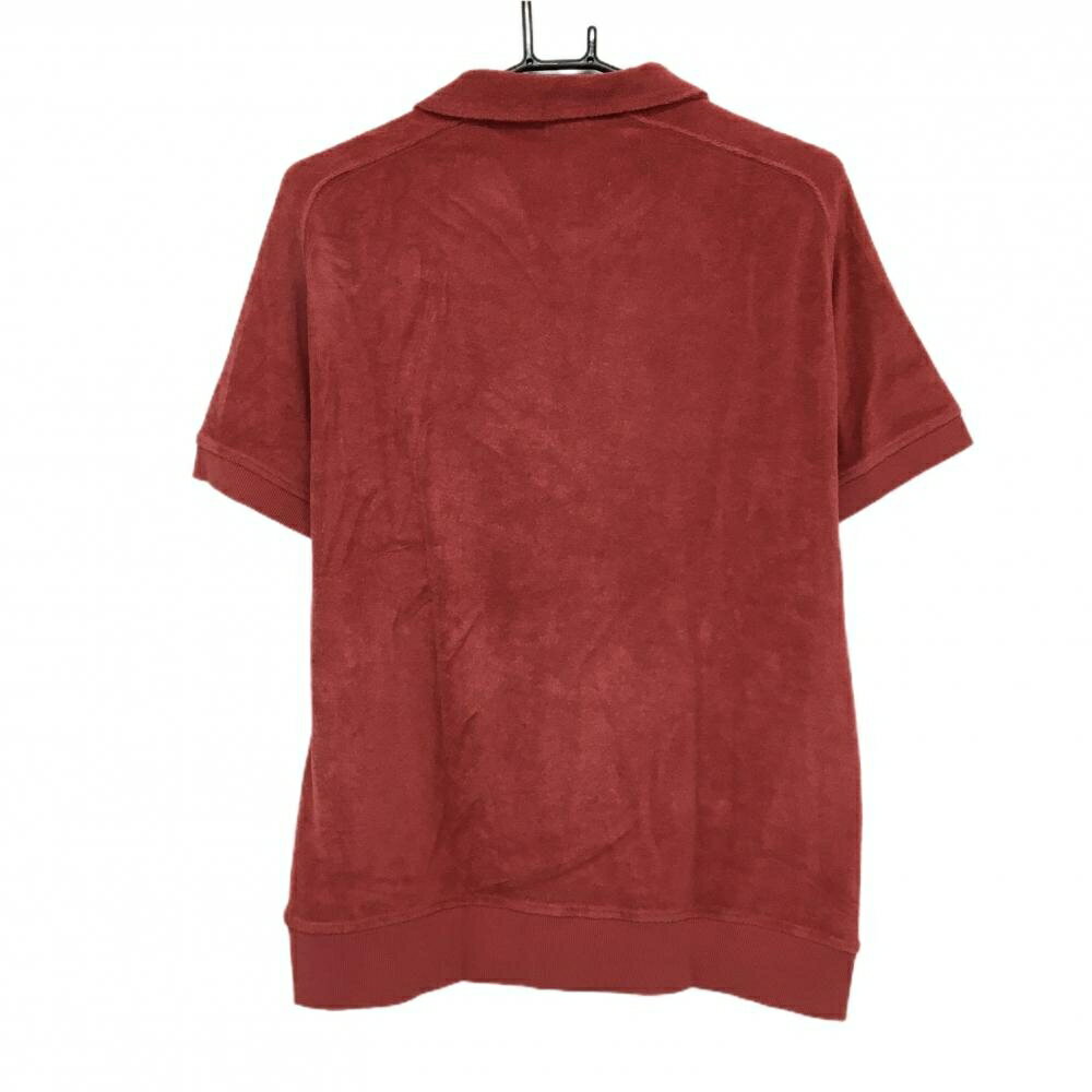 【美品】チャンピオン 襟付きTシャツ レッド パイル生地 ロゴ刺しゅう メンズ MEDIUM ゴルフウェア Champion
