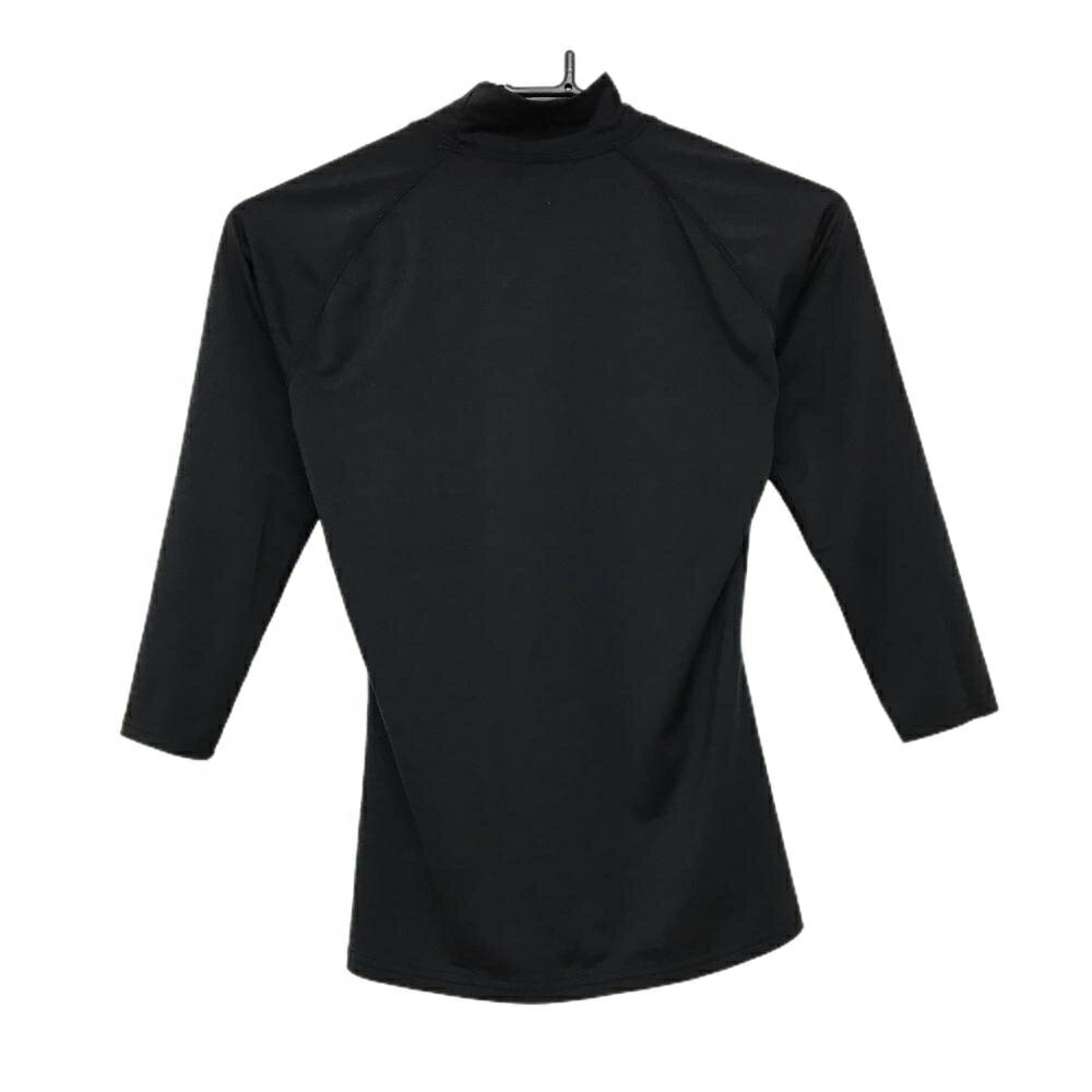 【美品】アンダーアーマー ハイネックインナーシャツ 黒 ロゴプリント レディース SM ゴルフウェア UNDER ARMOUR