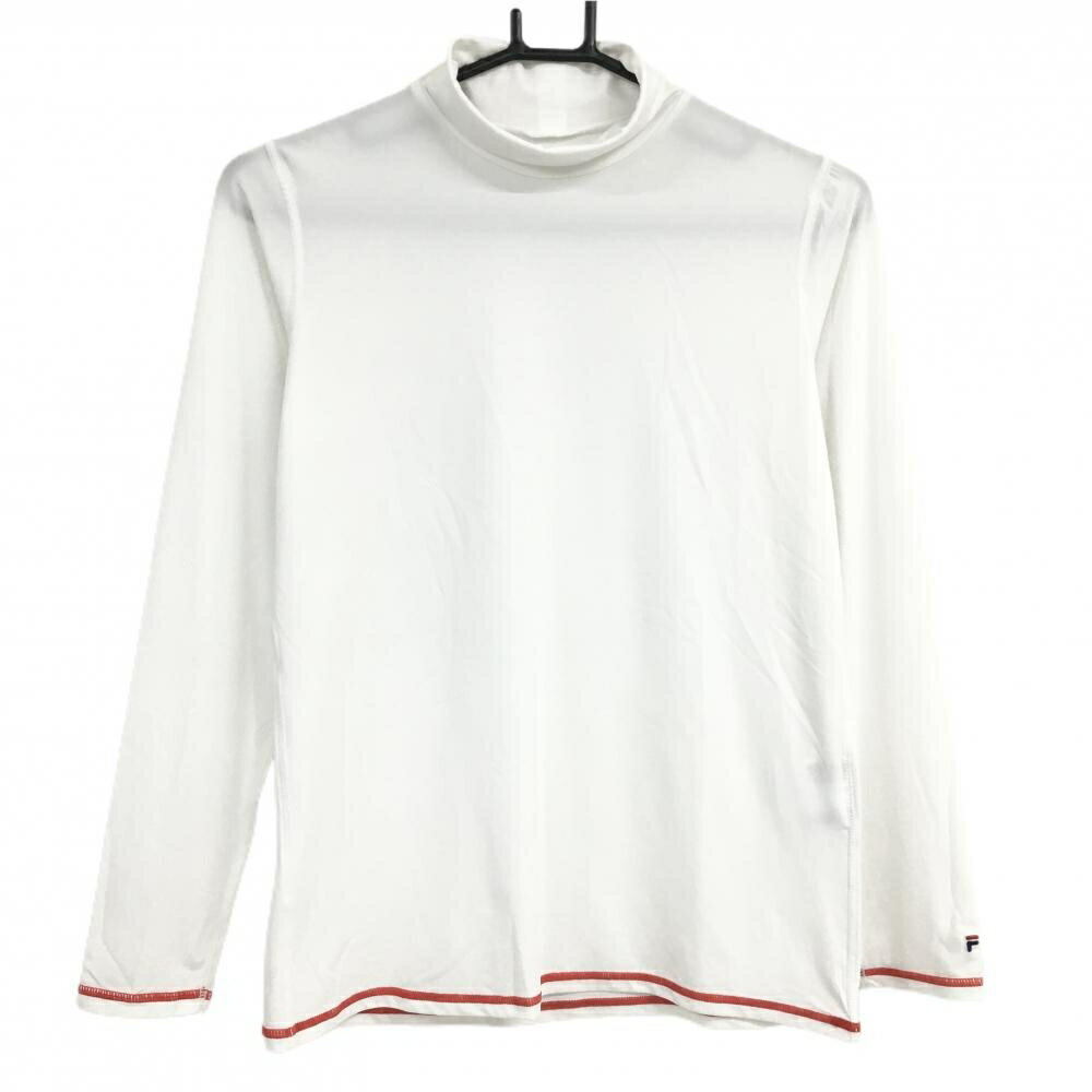【超美品】フィラゴルフ ハイネックインナーシャツ 白×レッド レディース L ゴルフウェア FILA GOLF