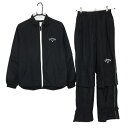 キャロウェイ レインウェア(2WAYジャケット×パンツ) 黒 袖着脱可 収納袋付 レディース M ゴルフウェア Callaway