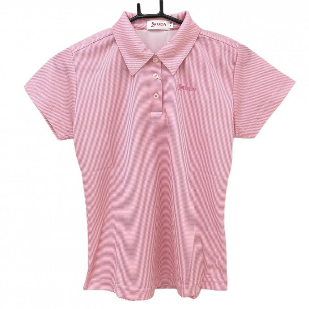 スリクソン半袖ポロシャツピンク×白...