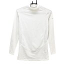 【超美品】ミズノ ハイネックインナーシャツ 白 ロゴシルバー 一部メッシュ レディース XL ゴルフウェア MIZUNO