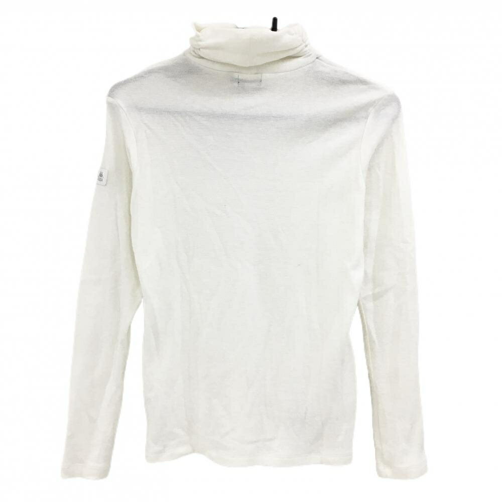 【超美品】カッパ 長袖ハイネックシャツ 白 微起毛 ワッペン レディース M ゴルフウェア Kappa