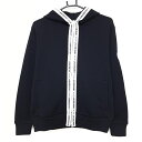 【超美品】ジャックバニー ニットジップパーカー 黒×白 ロゴテープ レディース 1(M) ゴルフウェア 2023年モデル Jack Bunny