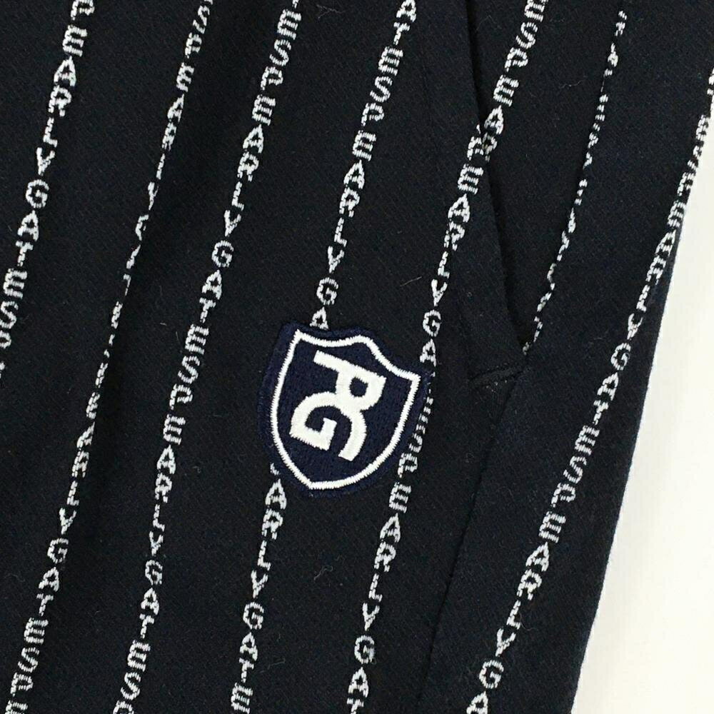 【美品】パーリーゲイツ ストレッチパンツ ネイビー×白 ロゴ ストライプ レディー...