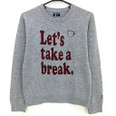 【美品】パーセッタンタドゥエ セーター グレー×ボルドー フロント英字 ニット レディース M ゴルフウェア PAR72