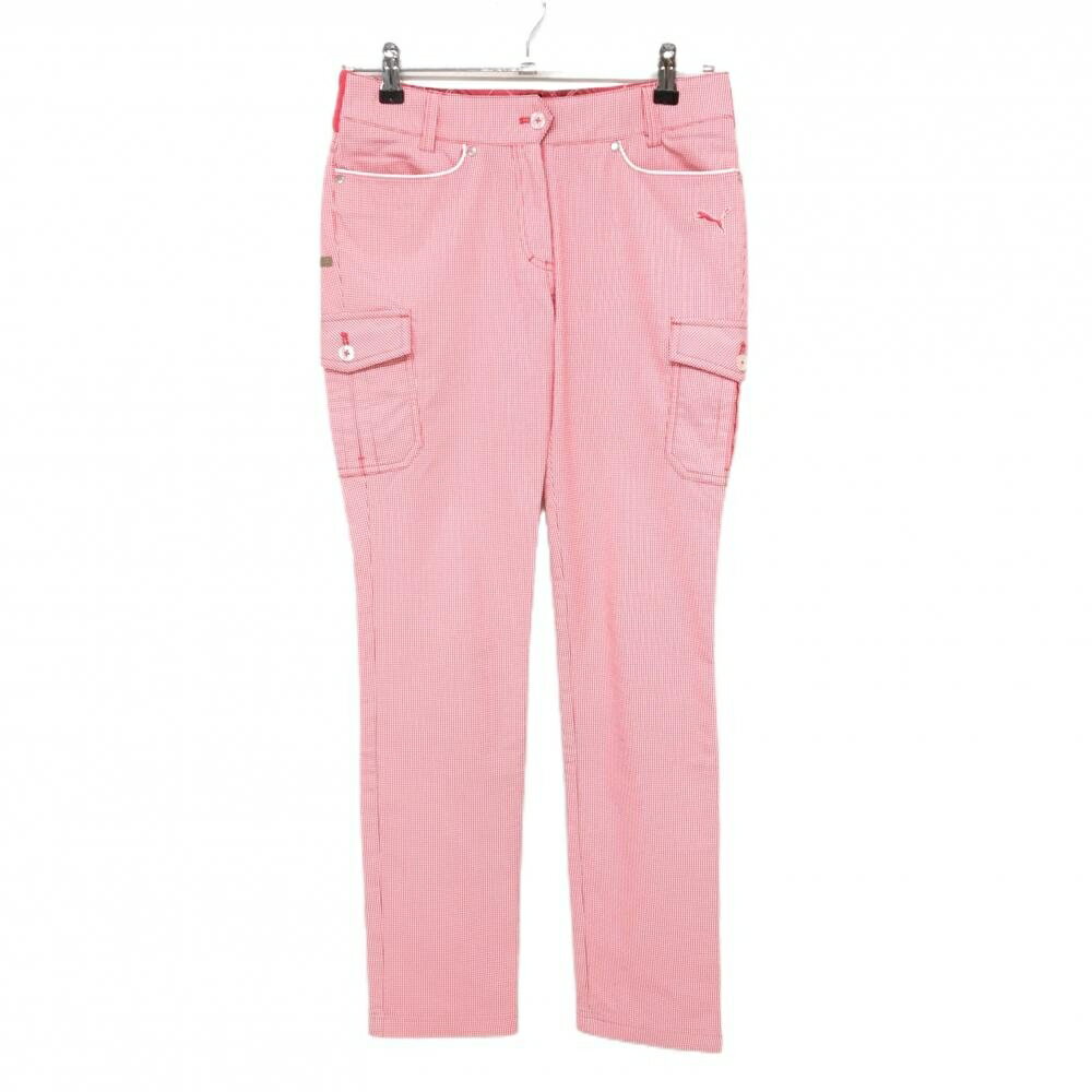 プーマカーゴパンツレッド×白チェッ...