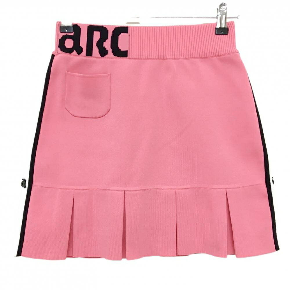 【超美品】アルチビオ ニットスカート ピンク×黒 裾プリーツ レディース 36(S) ゴルフウェア 2023年カ..