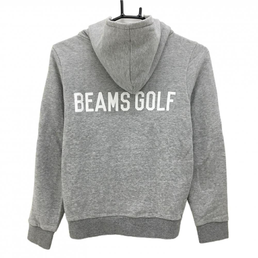 ビームスゴルフ ジップパーカー 杢グレー スウェット地 バックロゴ レディース S ゴルフウェア BEAMS GOLF