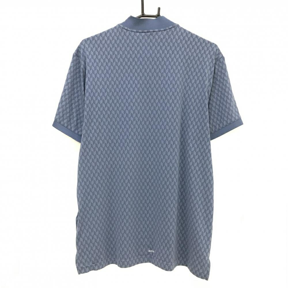 【超美品】アディダス 半袖ポロシャツ スモーキーブルー スタンドカラー メンズ XL ゴルフウェア adidas