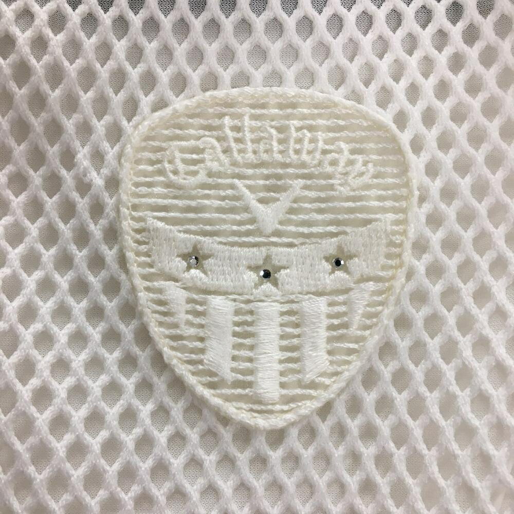 【美品】キャロウェイ ジャケットブルゾン 白 メッシュ 裏地付 レディース M ゴルフウェア Callaway