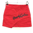 【美品】パーリーゲイツ スカート レッド フルーツワッペン 韓国モデル イチゴ レディース 0(S) ゴルフウェア PEARLY GATES