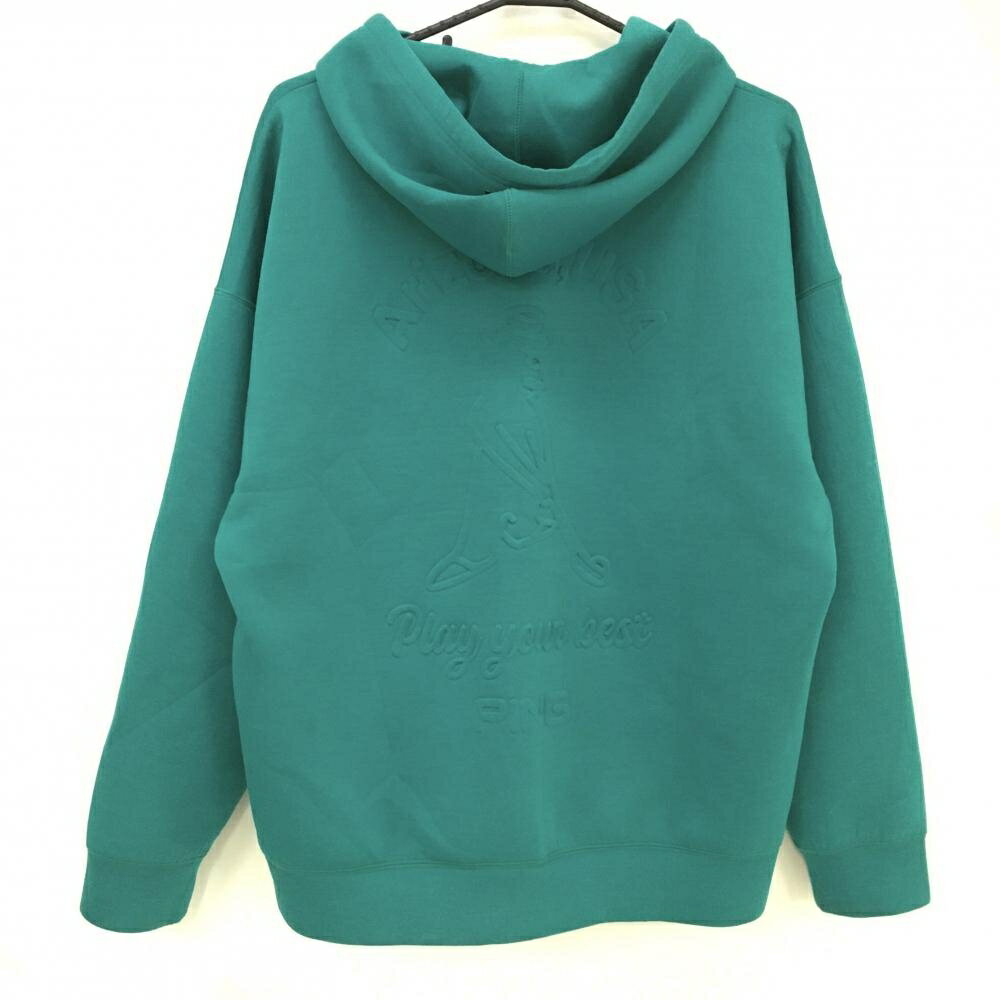 ピン ジップパーカー ブルーグリーン 胸元ネイビープリント メンズ L ゴルフウェア PING