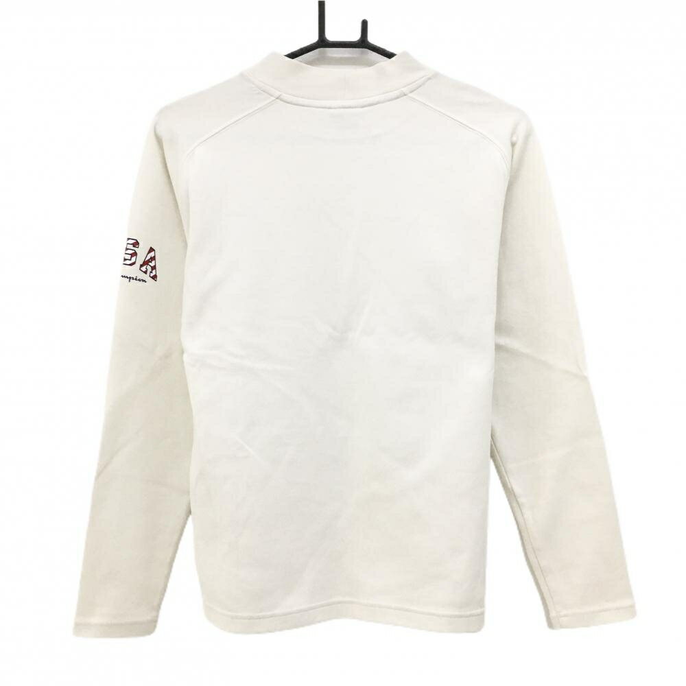 【超美品】チャンピオン 長袖ハイネックシャツ ライトベージュ 立体ロゴ 袖USA レディース LARGE ゴルフウェア Champion