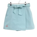 【超美品】ルコックゴルフ キュロットスカート ミントグリーン サッカー調生地 レディース 13 ゴルフウェア le coq sportif