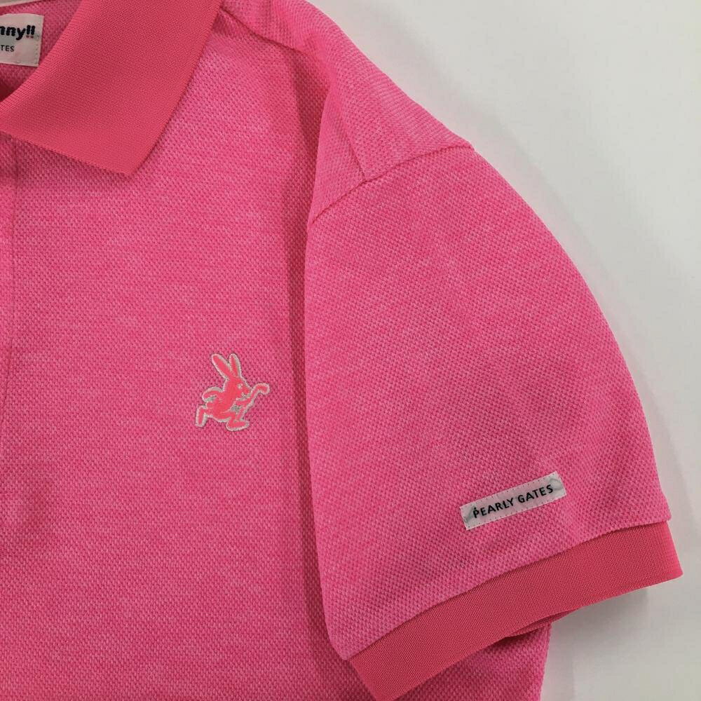 【超美品】ジャックバニー 半袖ポロシャツ 蛍光ピンク ラビット刺しゅう メンズ 4(...