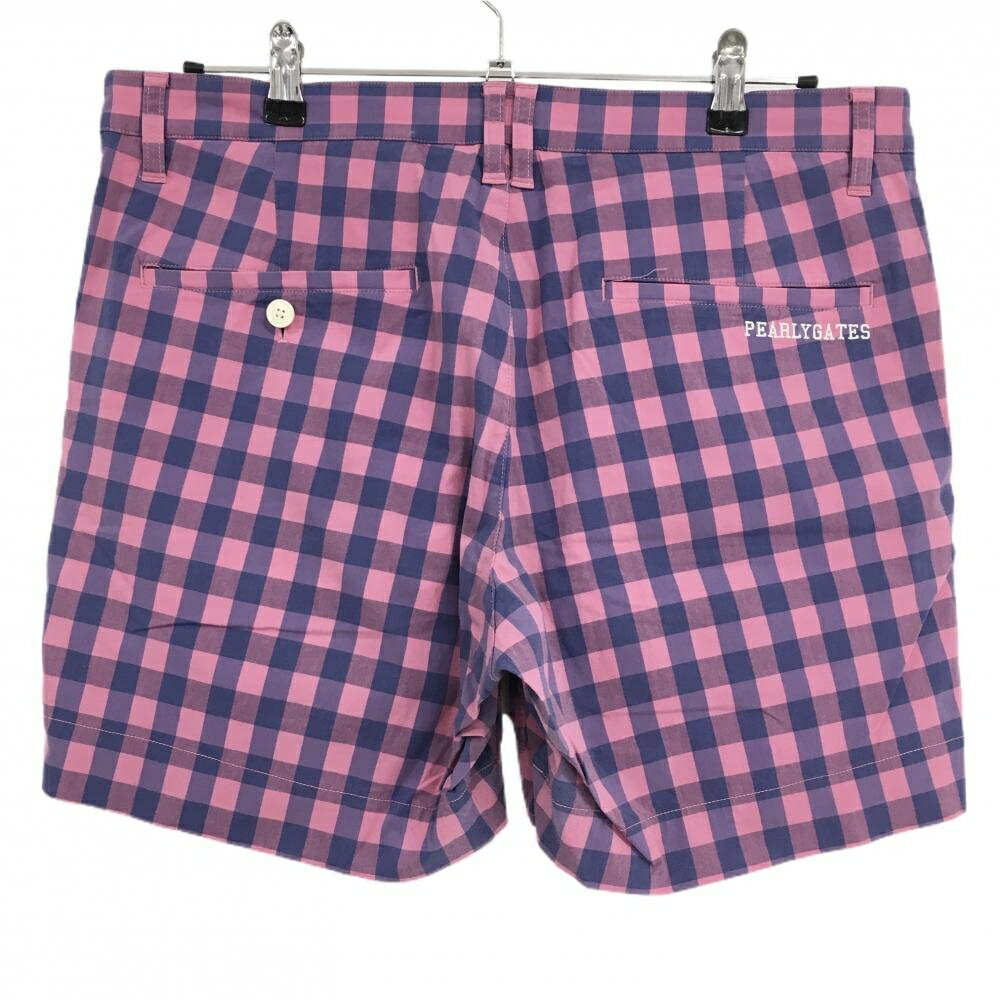 パーリーゲイツ ハーフパンツ ピンク×ネイビー ギンガムチェック ストレッチ メン...