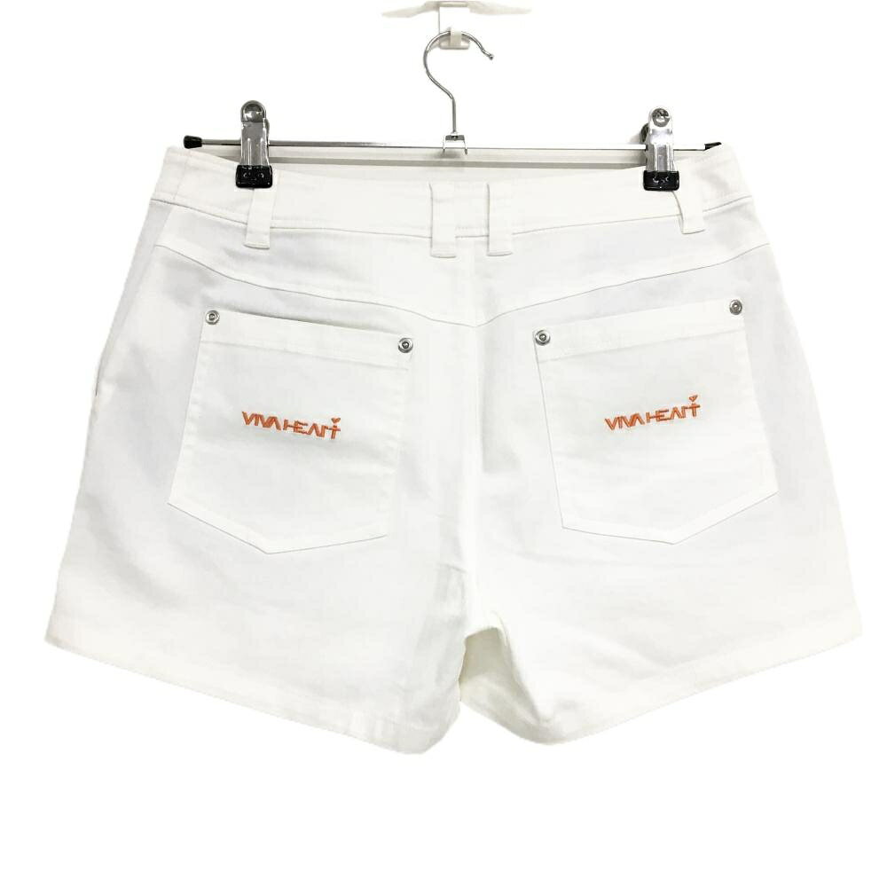 【超美品】ビバハート ショートパンツ 白 ストレッチ レディース 42(L) ゴルフウェア VIVA HEART
