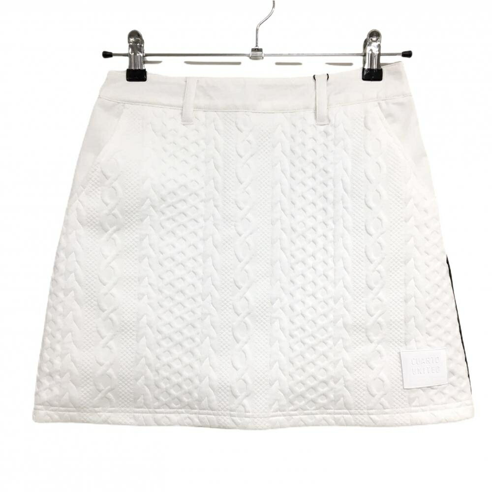 【新品】クアルトユナイテッドベーシック ストレッチスカート 白 異素材 裏地付 レディース S ゴルフウ..