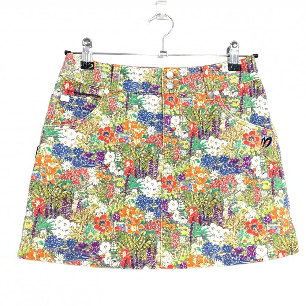 【超美品】マスターバニー スカート マルチカラー 花柄 コットン混 レディース 0(S) ゴルフウェア MAST..
