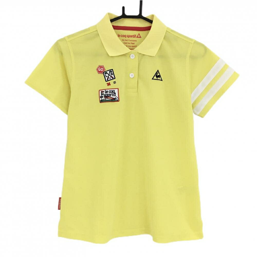 Le Coq - ルコック 半袖ポロシャツ イエロー 袖ライン レディース LL ゴルフウェア le coq sportif