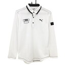 【超美品】プーマ 長袖ポロシャツ 白×黒 襟ライン メンズ M ゴルフウェア PUMA
