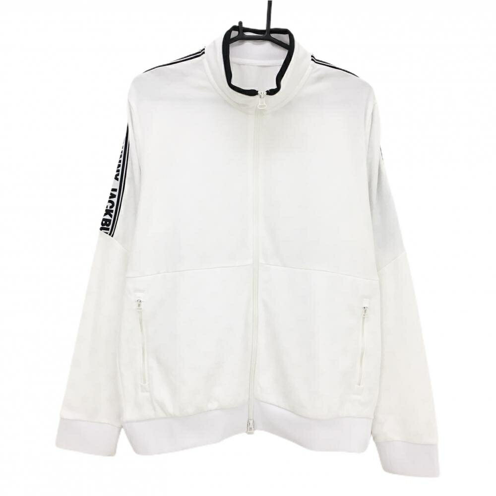 ジャックバニー ジャケット 白 星地模様 袖ロゴテープ ブルゾン メンズ 6(XL) ゴルフウェア Jack Bunny