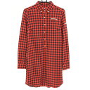 ジャックバニー ポロワンピース レッド×黒 ギンガムチェック 起毛素材 ボタンダウン レディース 1(M) ゴルフウェア Jack Bunny
