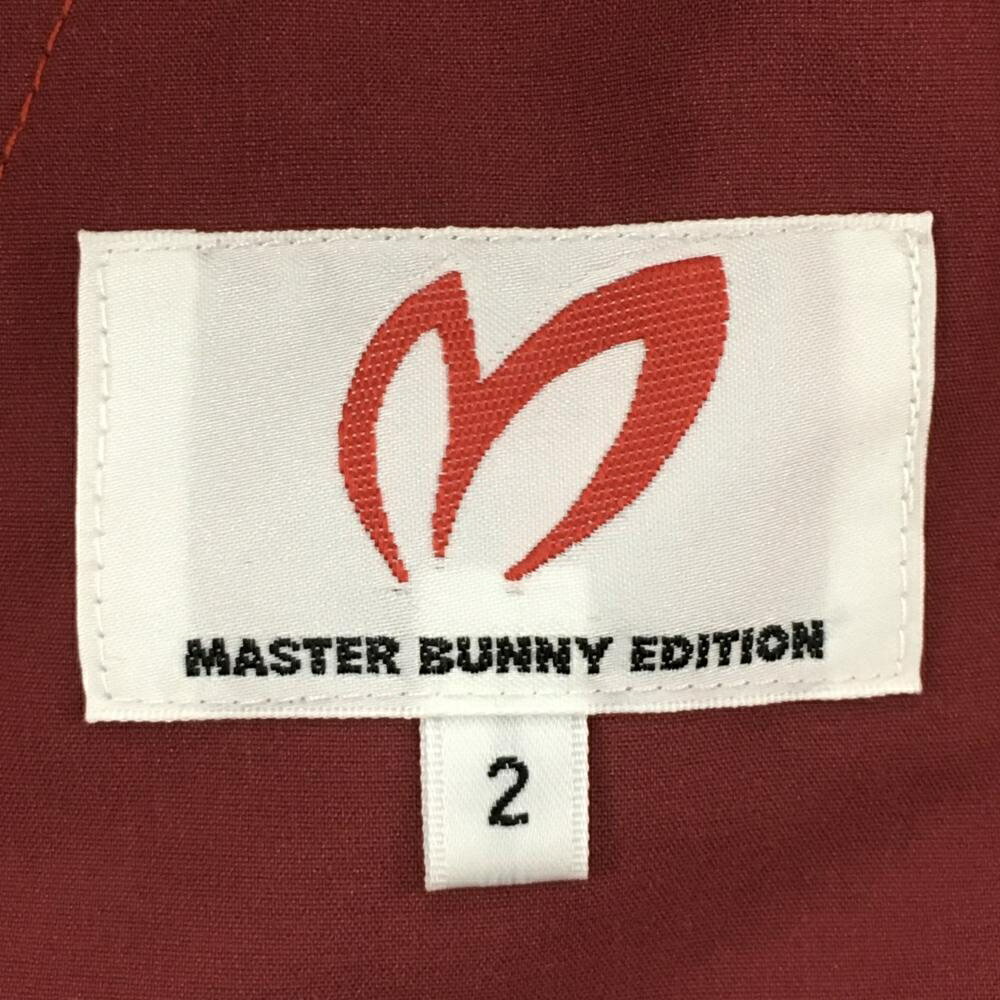 マスターバニー パンツ レッド系 織生地 ロゴ黒 ストレッチ レディース 2(L) ゴルフウェア 2025年モデル MASTER BUNNY EDITION