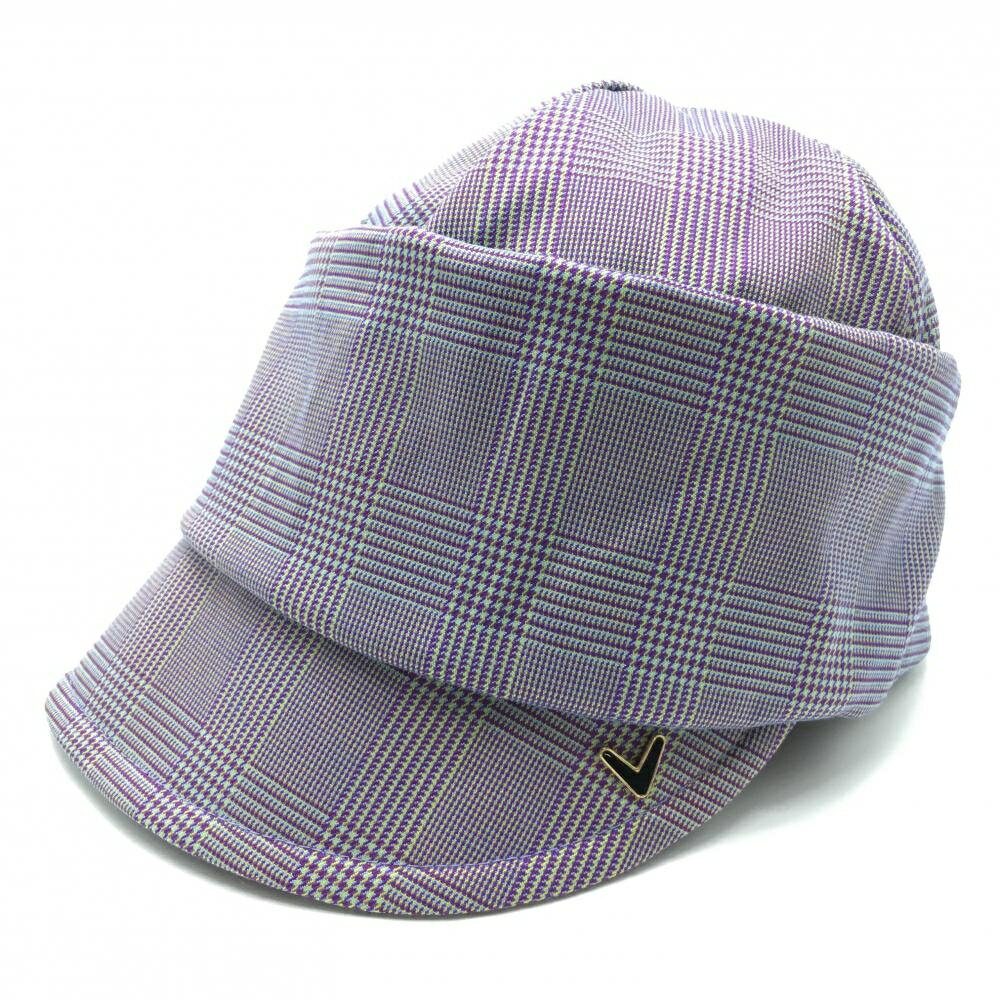 【新品】キャロウェイ キャップ パープル系×イエロー グレンチェック レディース FR ゴルフウェア Call..