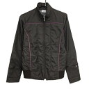 マンシングウェア ジャケット ダークブラウン×ピンク 裏地付 パイピングピンク レディース M ゴルフウェア Munsingwear