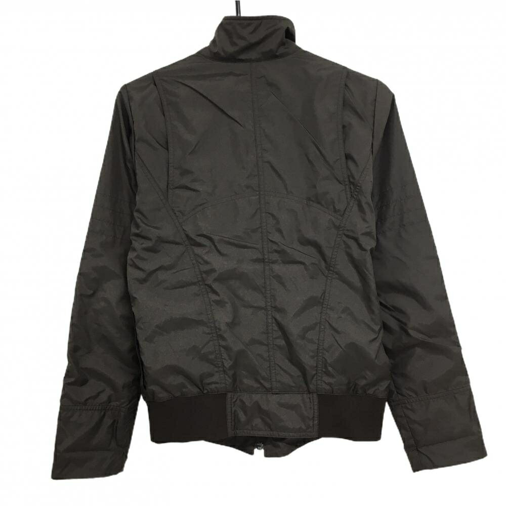 マンシングウェア ジャケット ダークブラウン×ピンク 裏地付 パイピングピンク レディース M ゴルフウェア Munsingwear