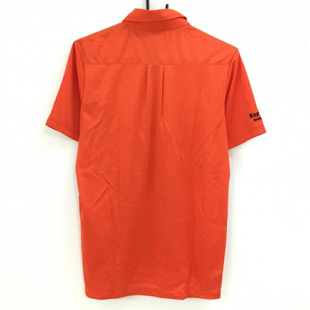 【超美品】カッパ 半袖ポロシャツ オレンジ ペイズリー柄地模様 胸ポケット メンズ L ゴルフウェア Kappa