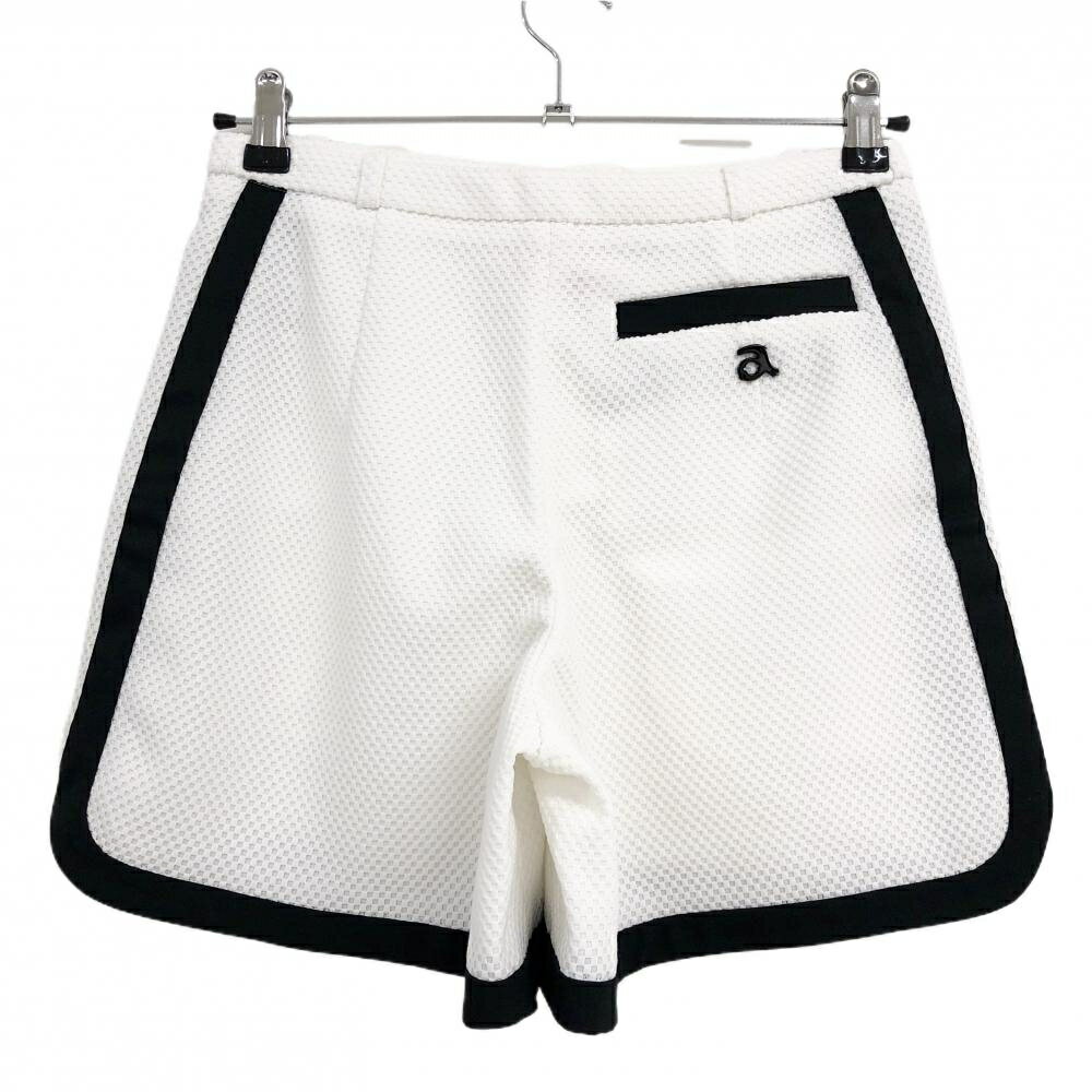 【超美品】アルチビオ ショートパンツ 白×黒 凹凸生地 前ボタン レディース 36(S) ゴルフウェア 2025年モデル archivio