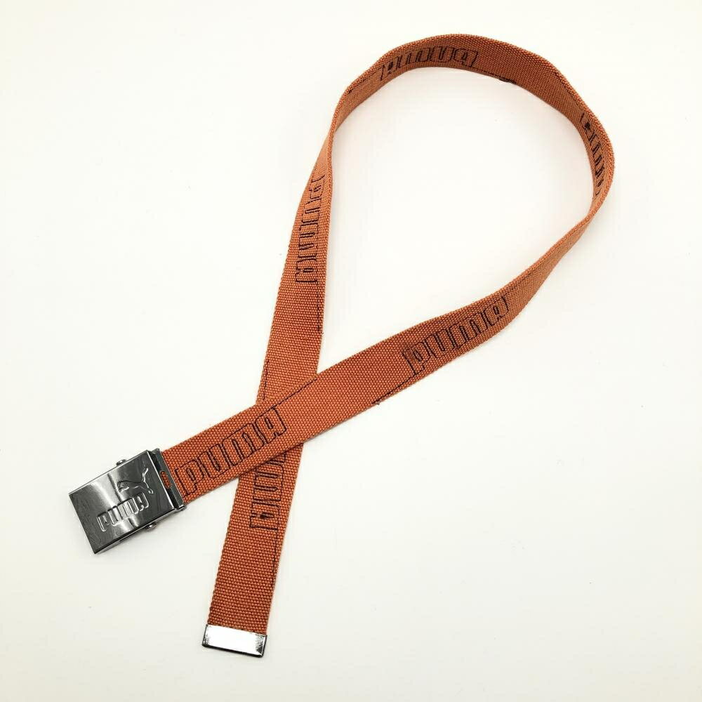 プーマ ガチャベルト オレンジ×ブラウン ロゴ刺しゅう メンズ ゴルフウェア PUMA