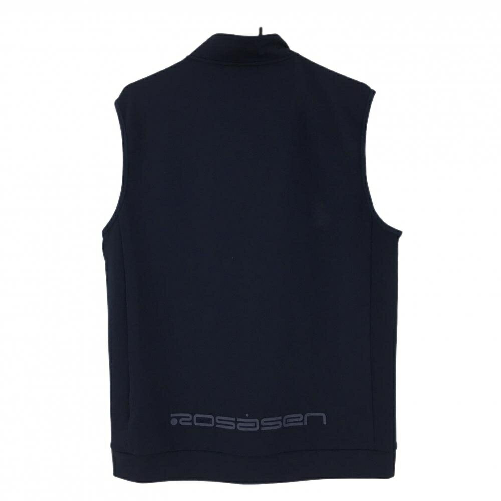 【超美品】ロサーセン 切替ジップベスト ネイビー ダブルジップ 後ろ裾ロゴプリント メンズ LL ゴルフウェア 2024年モデル Rosasen
