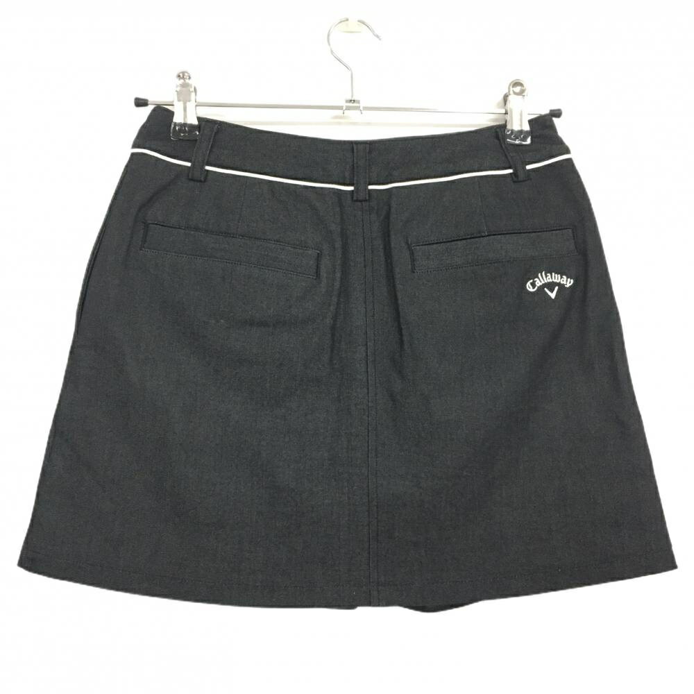 【超美品】キャロウェイ スカート 杢黒×白 前ボタン 内側パンツ レディース SS ゴルフウェア Callaway
