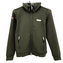 【超美品】ブリーフィング ジップパーカー カーキ 後立体ロゴ ジャケット レディース S ゴルフウェア BRIEFING