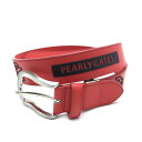 【美品】パーリーゲイツ ベルト レッド×黒 バックルシルバー レディース ゴルフウェア PEARLY GATES
