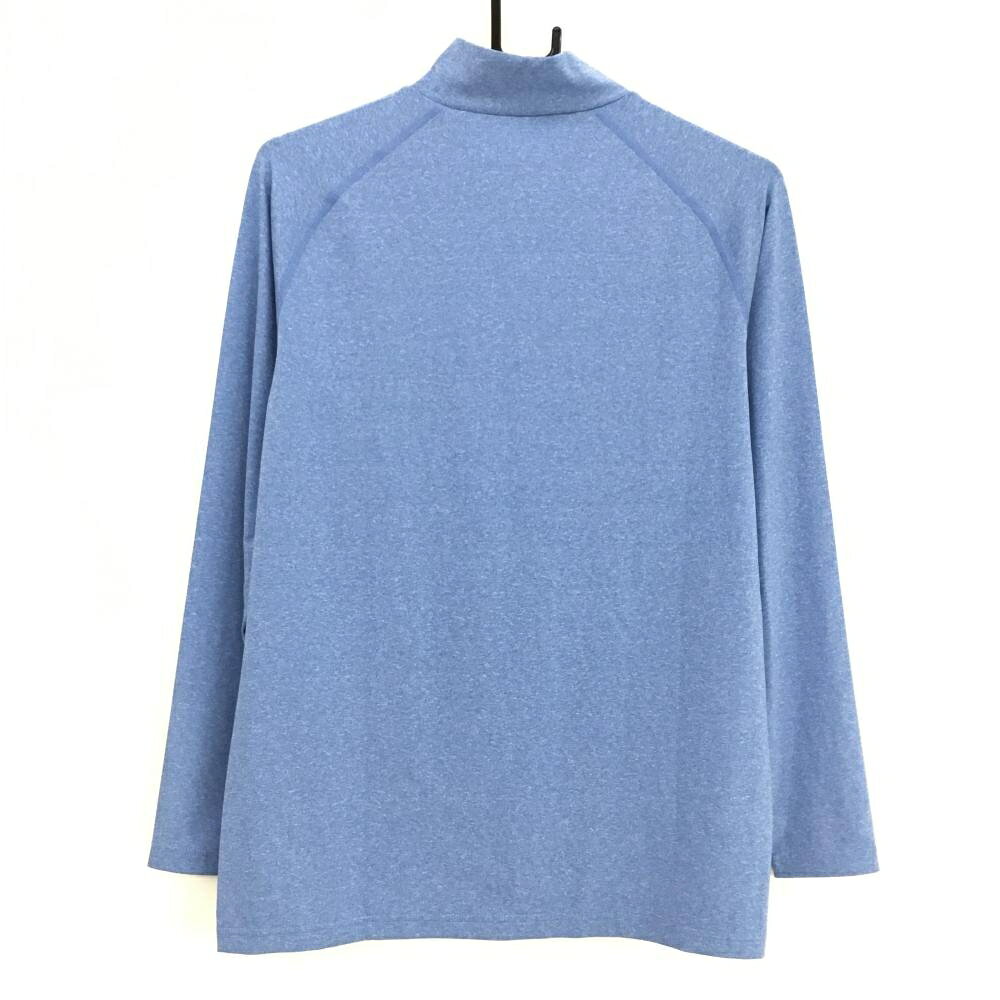 【超美品】ティゴラ ハイネックインナーシャツ 杢ブルー ネックロゴ メンズ LL ゴ...