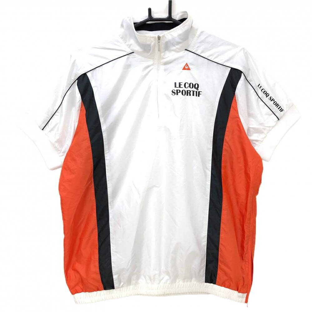 ルコックゴルフ半袖ブルゾン白×黒×...