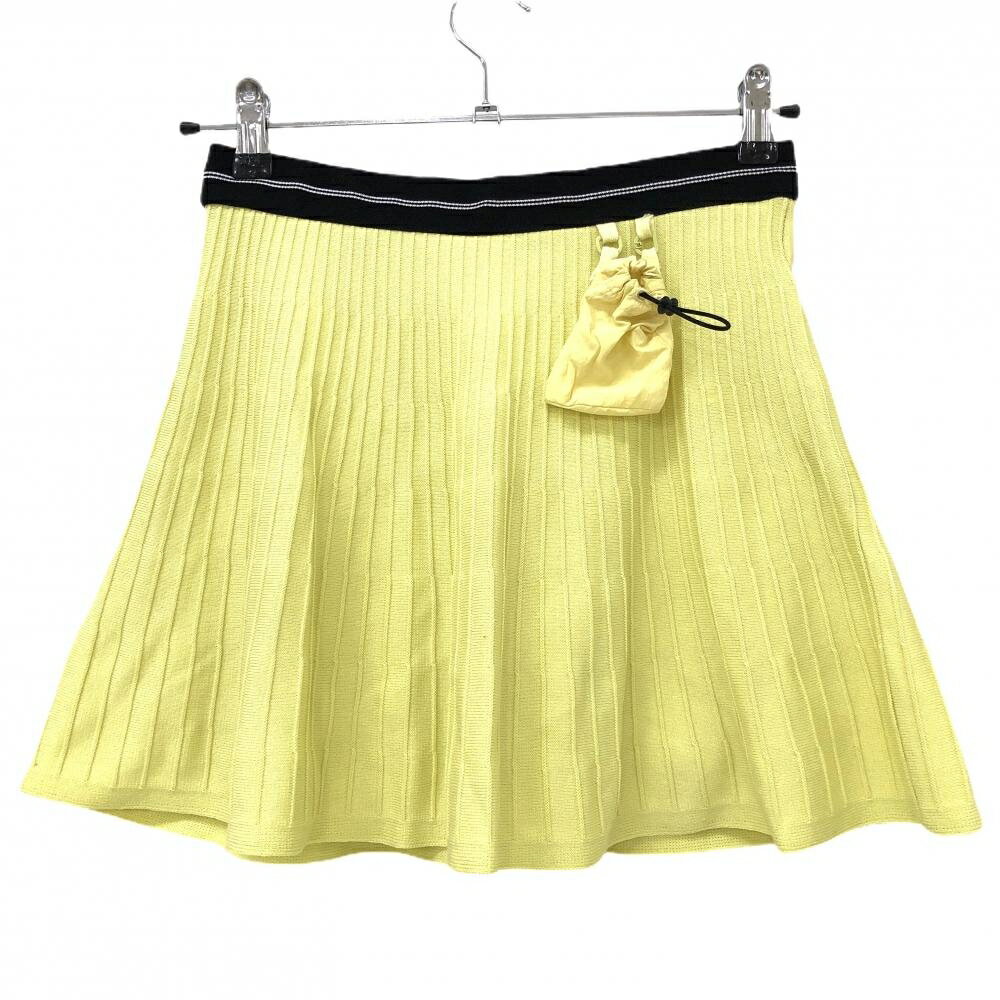 フットジョイ スカート イエロー×黒 ボールケース付 韓国モデル レディース M ゴルフウェア FootJoy