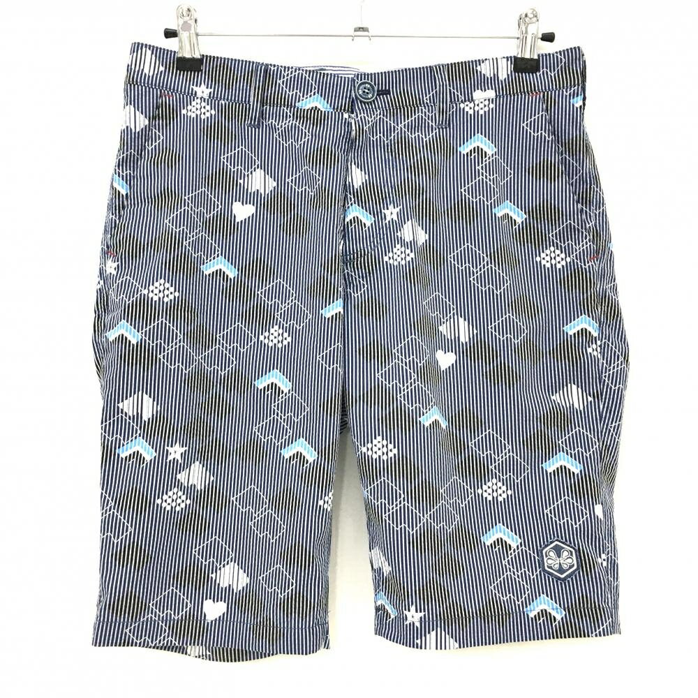 トヴホハーフパンツネイビー×白細ス...